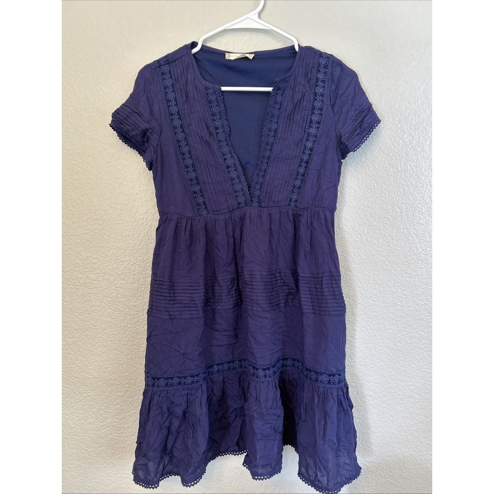 Altar'd State Navy Ruffle Dress Womens Juniors SIze Large Xsmall - Picture 1 of 9